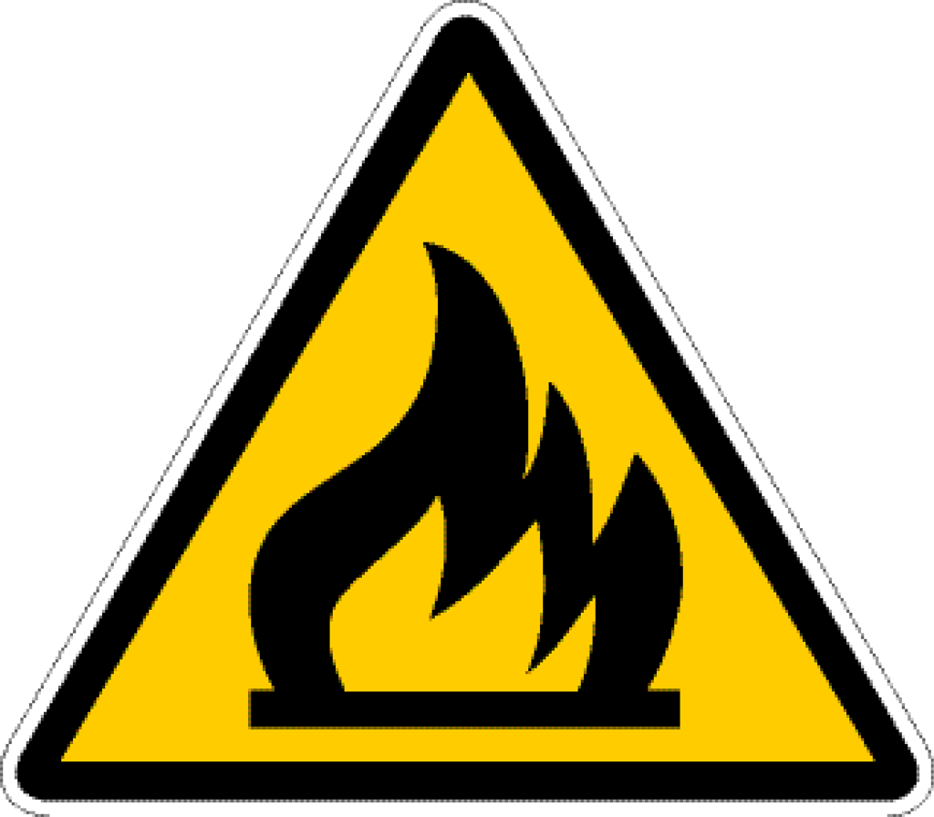 A fire warning sign
